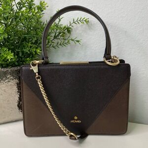 Picard Convertible Top Handle Satchel Purse Brown‎ Colorblock Crossbody Bag
